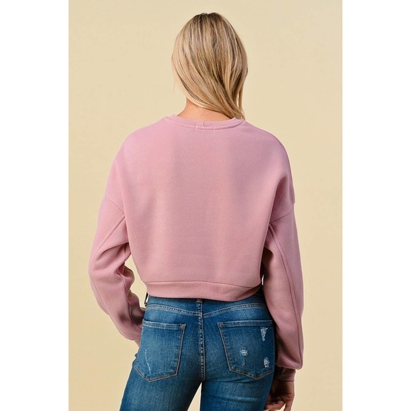 NWT Desert Rose Cropped Fleece Sweatshirt - Small - Picture 4 of 4